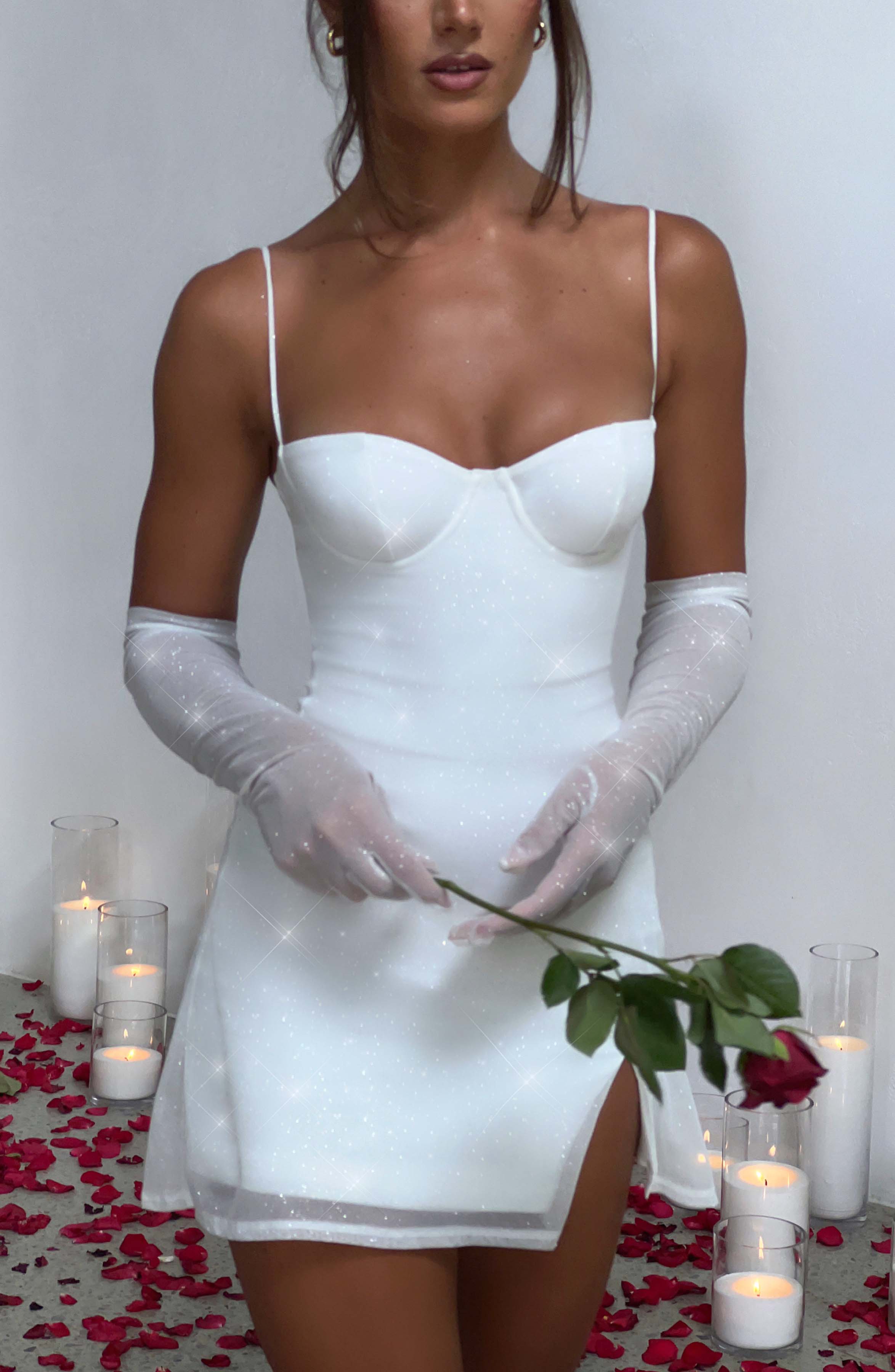 Pixie Glove - Ivory Sparkle - Napalia