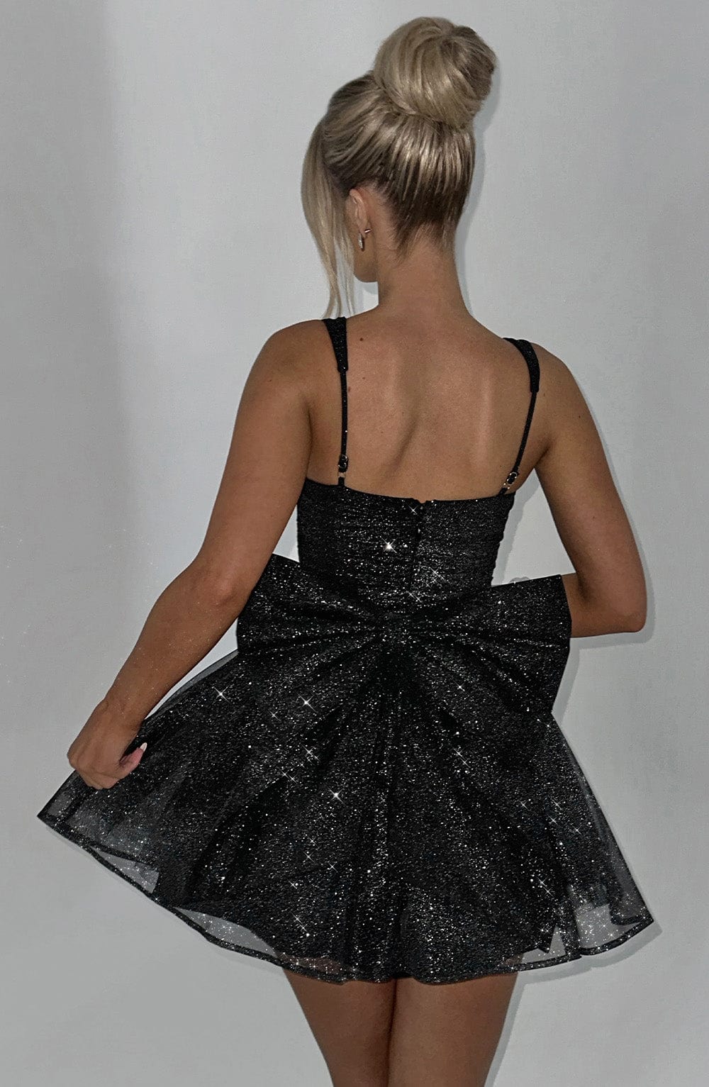Polly Mini Dress - Black Sparkle - Napalia