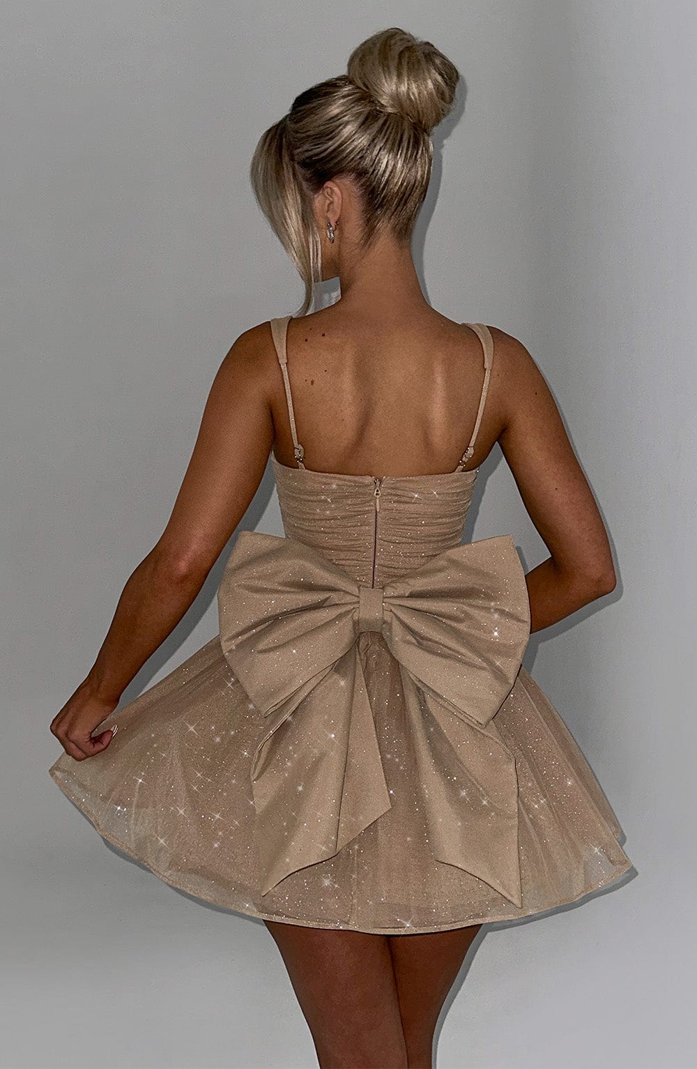 Polly Mini Dress - Gold Sparkle - Napalia