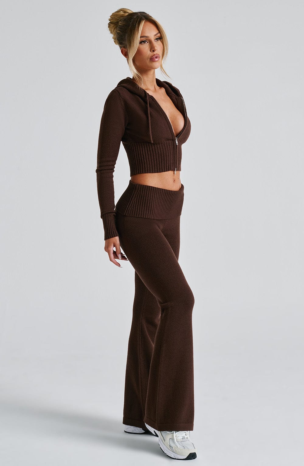 Portia Knit Hoodie - Chocolate - Napalia