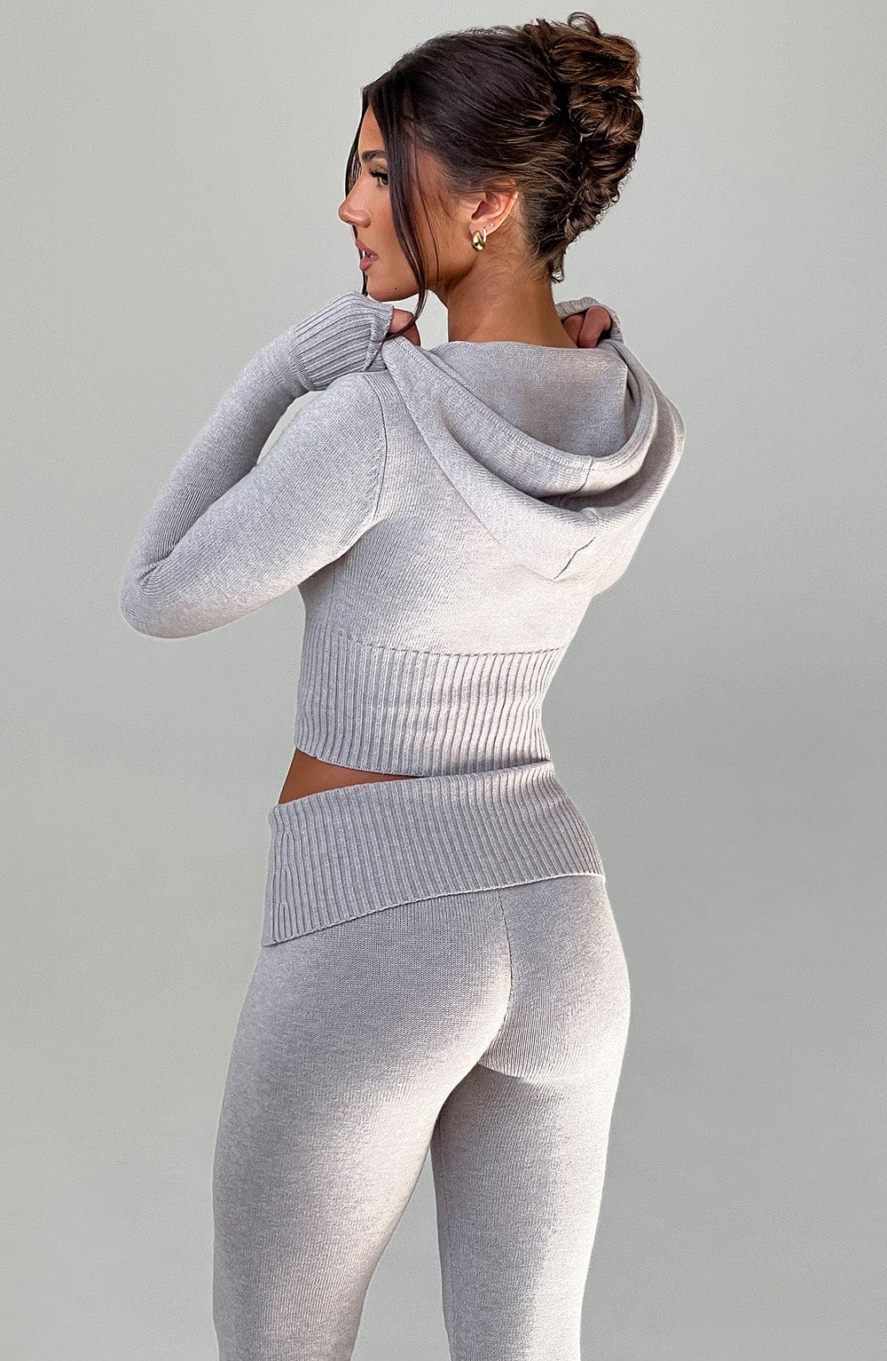Portia Knit Hoodie - Light Grey Marl - Napalia