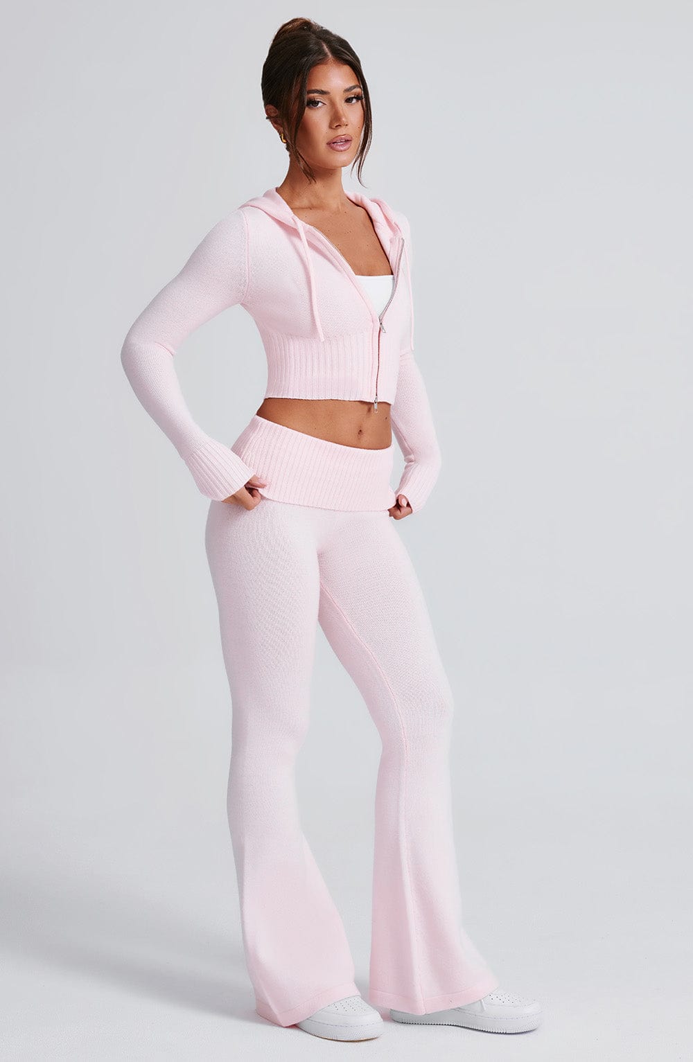 Portia Knit Hoodie - Pink - Napalia