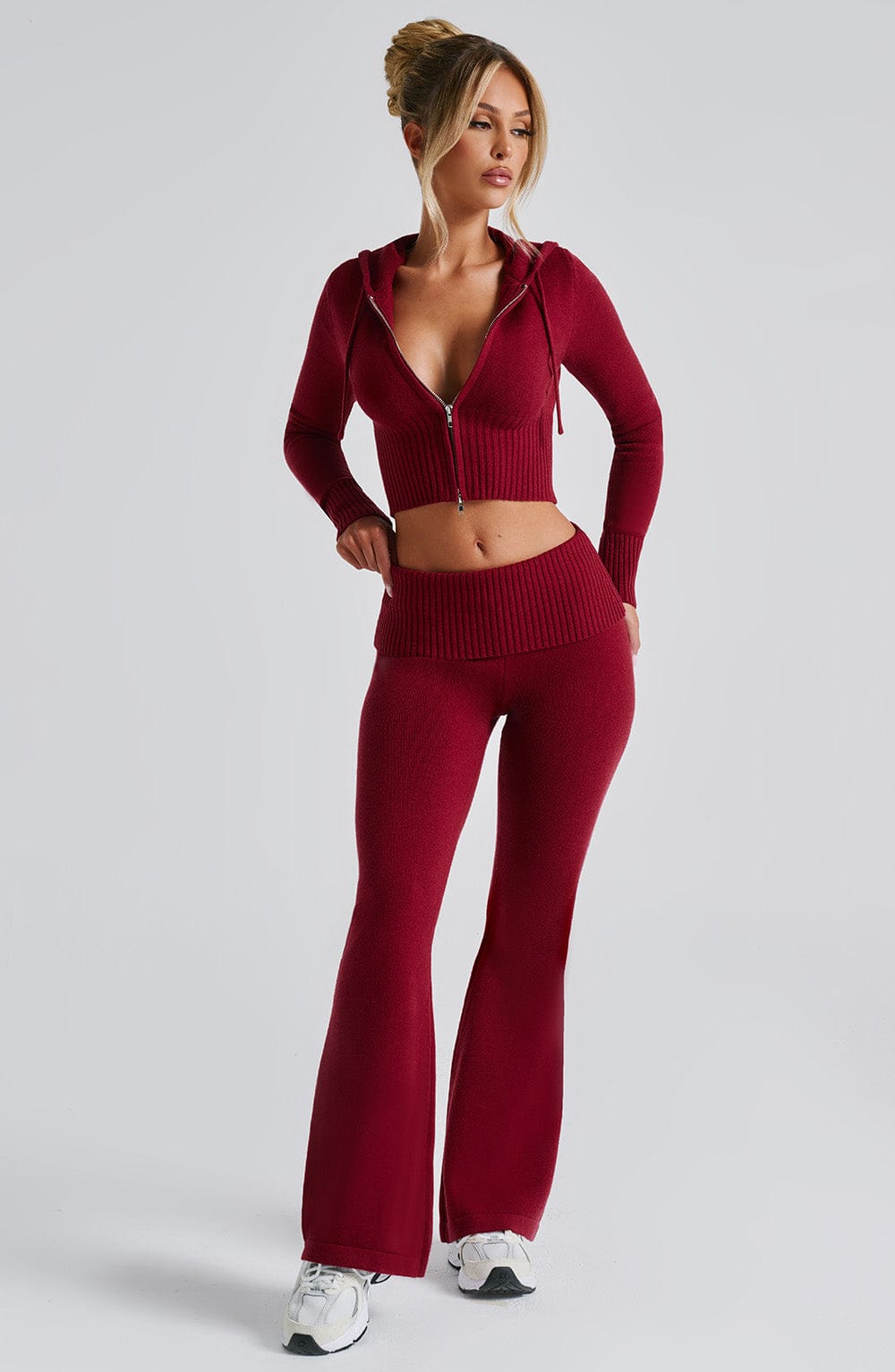 Portia Knit Hoodie - Red - Napalia