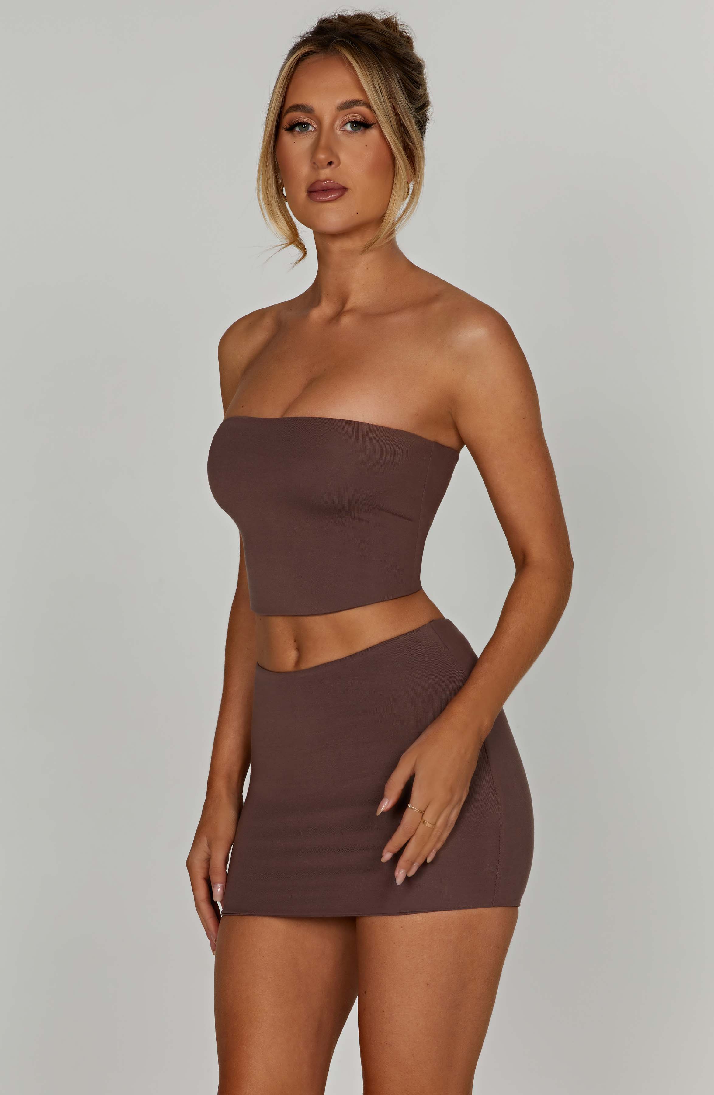 Rein Mini Skirt - Chocolate - Napalia