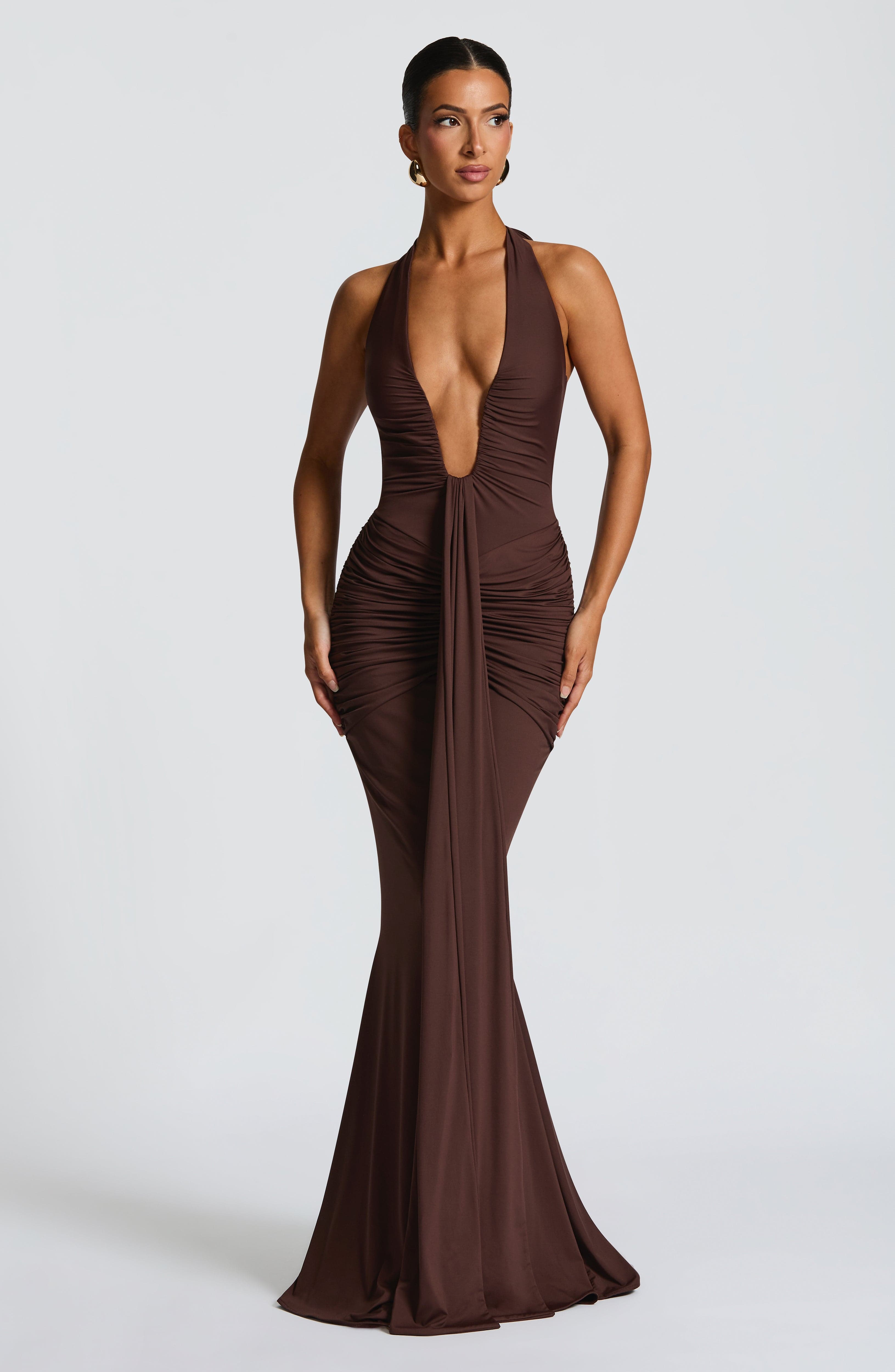Rosetta Maxi Dress - Plum Brown - Napalia