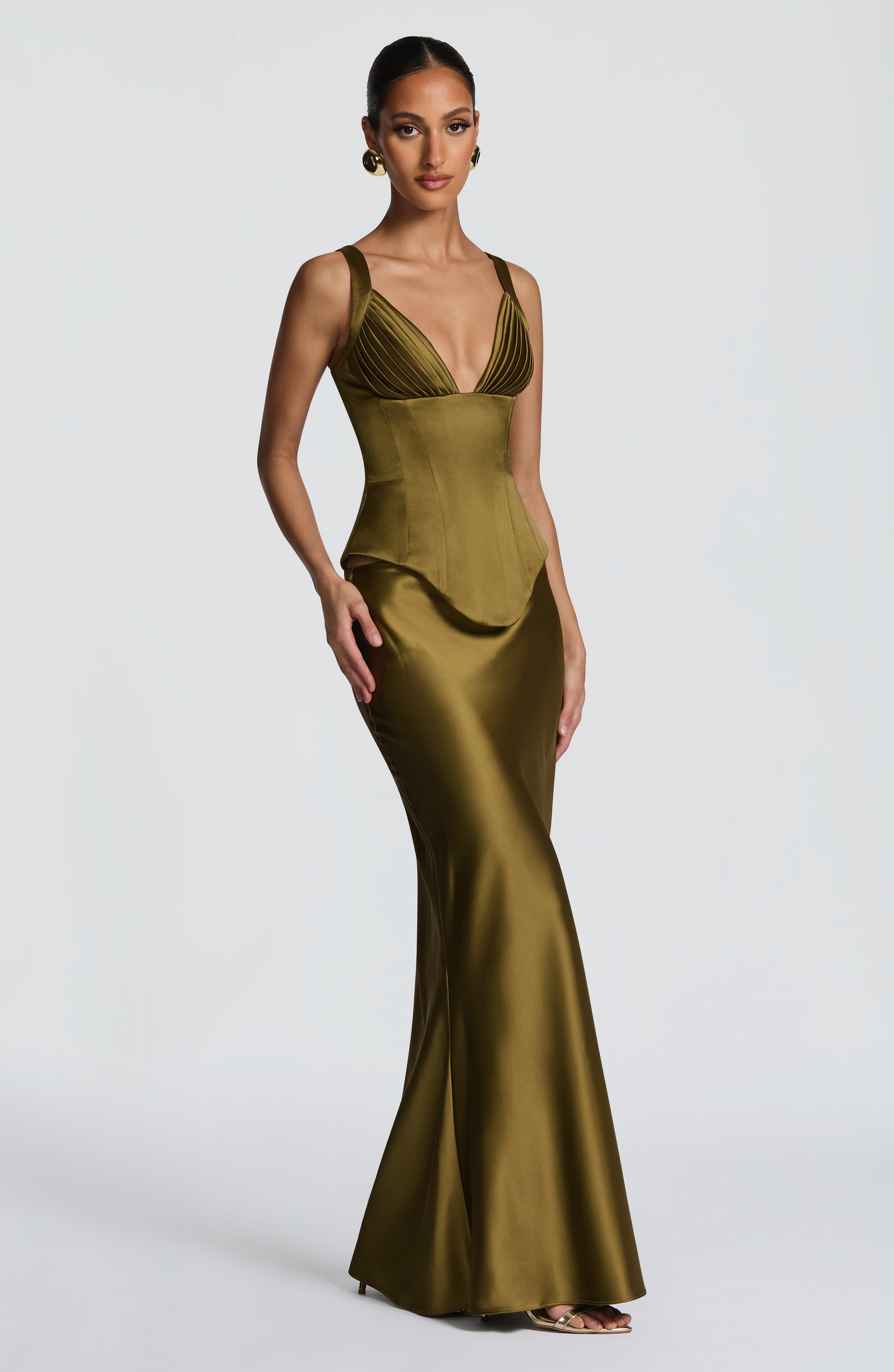 Rowan Corset - Deep Olive - Napalia