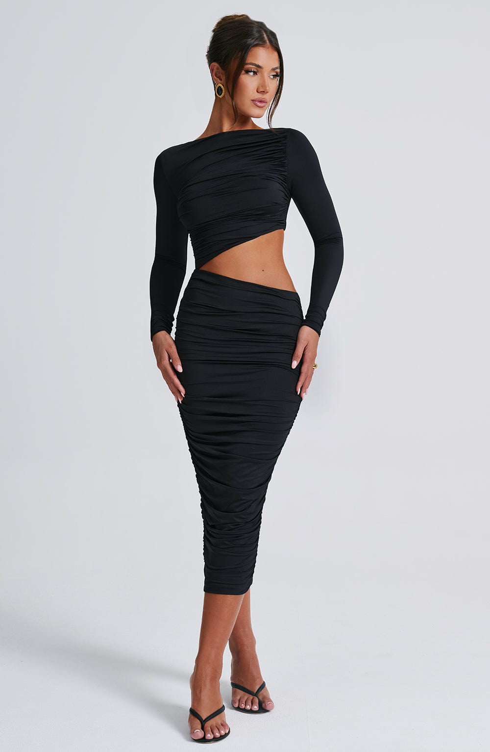 Rylee Midi Dress - Black - Napalia