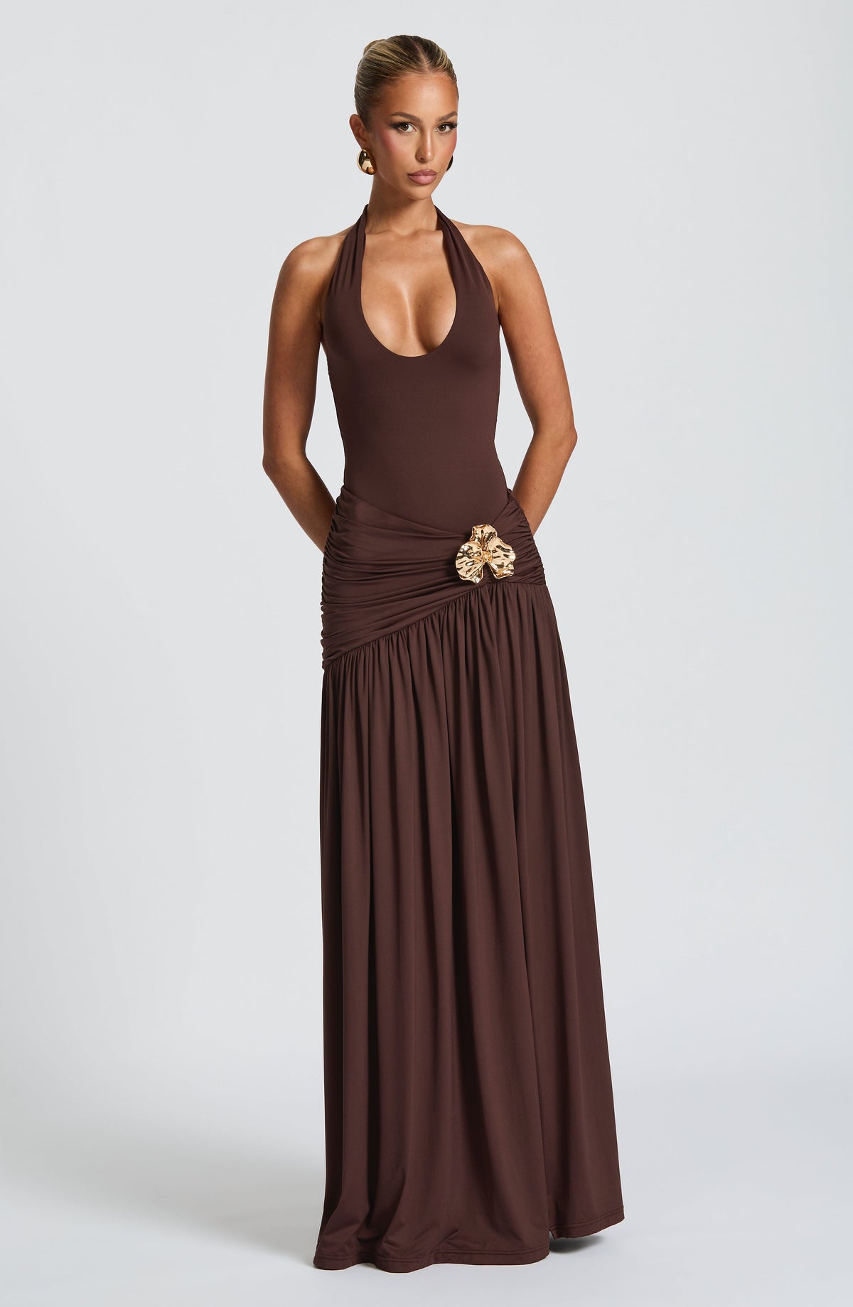 Saira Maxi Skirt - Plum Brown - Napalia