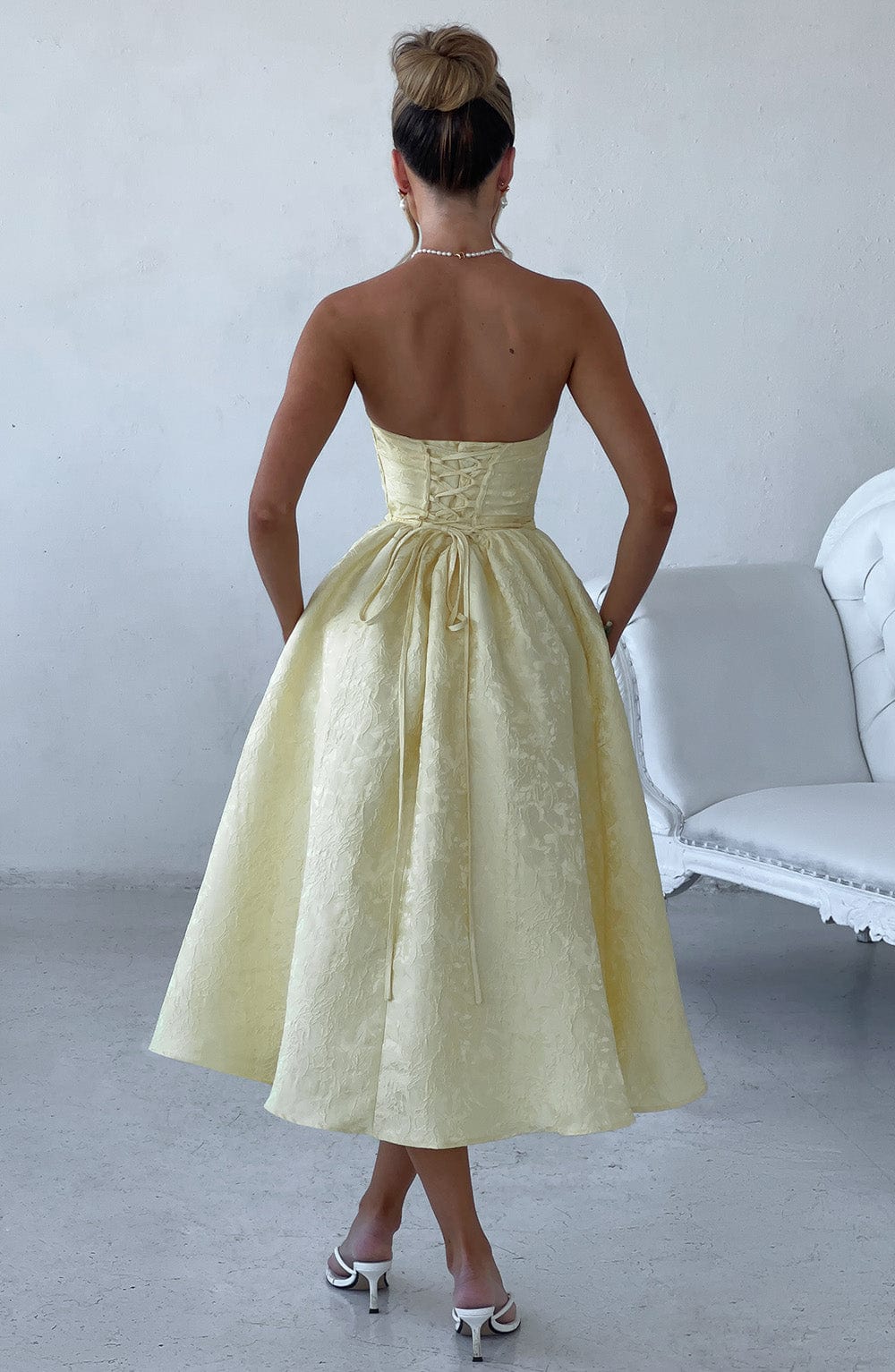 Saoirse Midi Dress - Lemon - Napalia