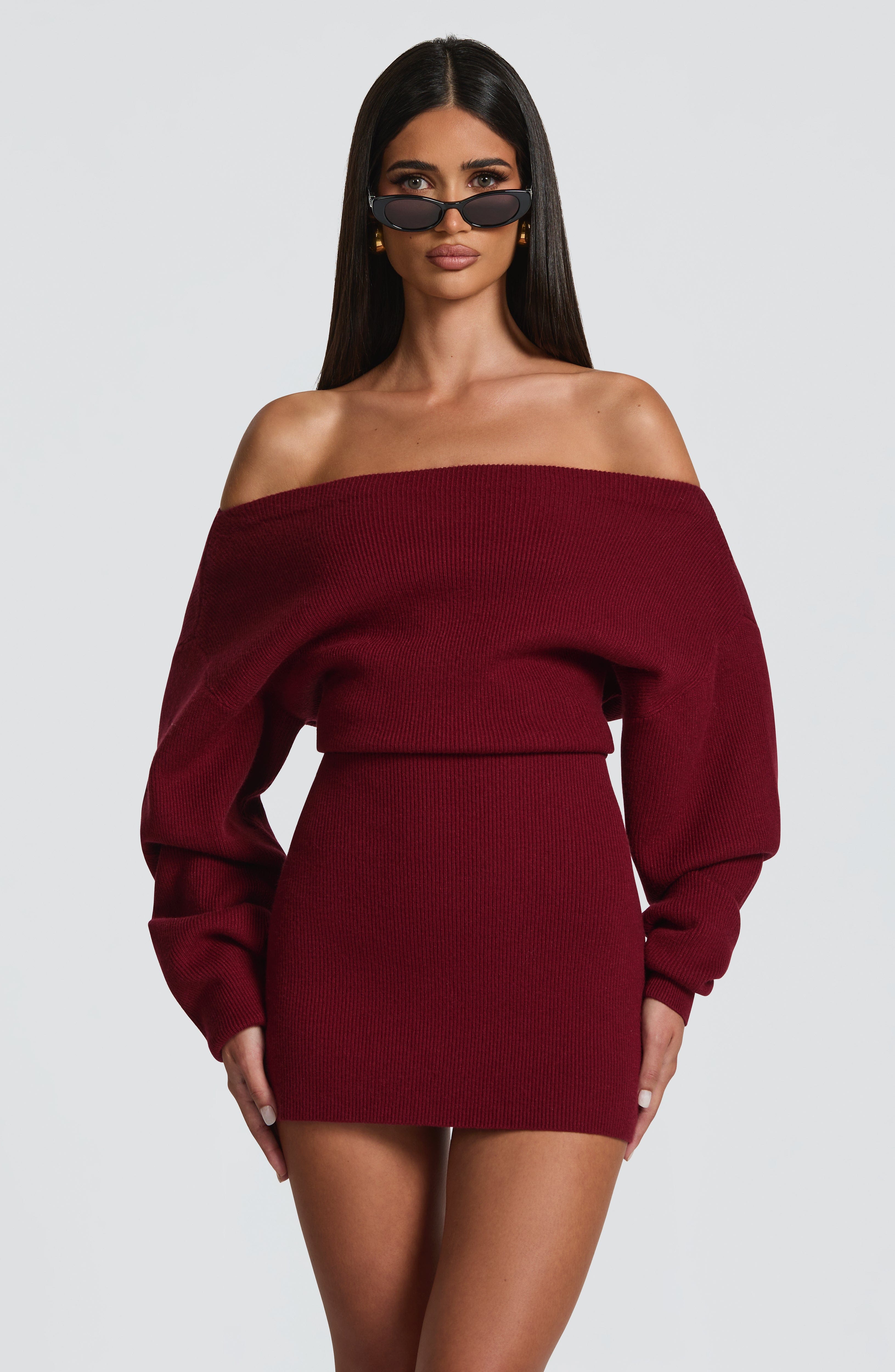 Sawyer Mini Dress - Burgundy - Napalia