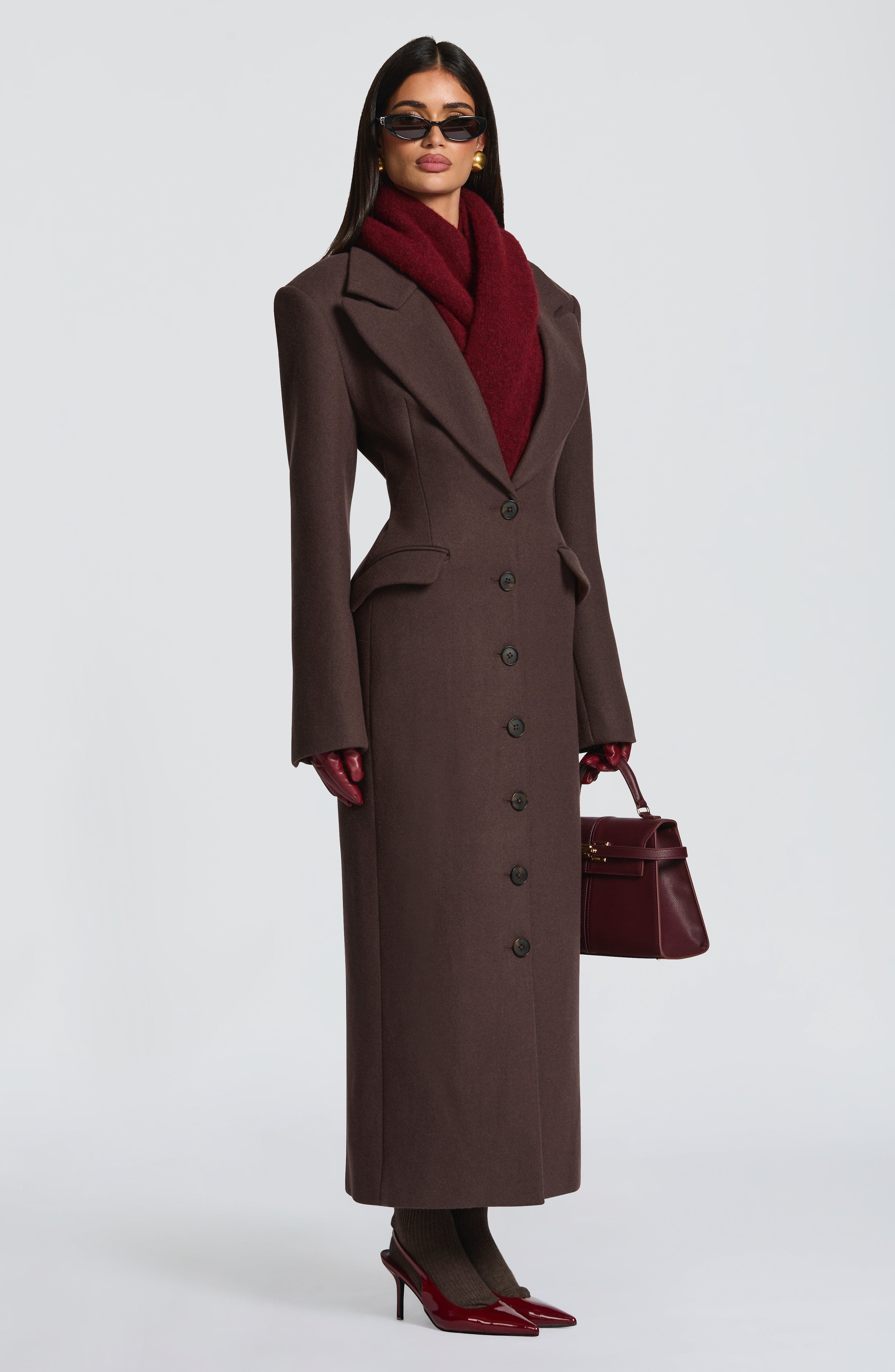 Ursula Coat - Plum Brown - Napalia