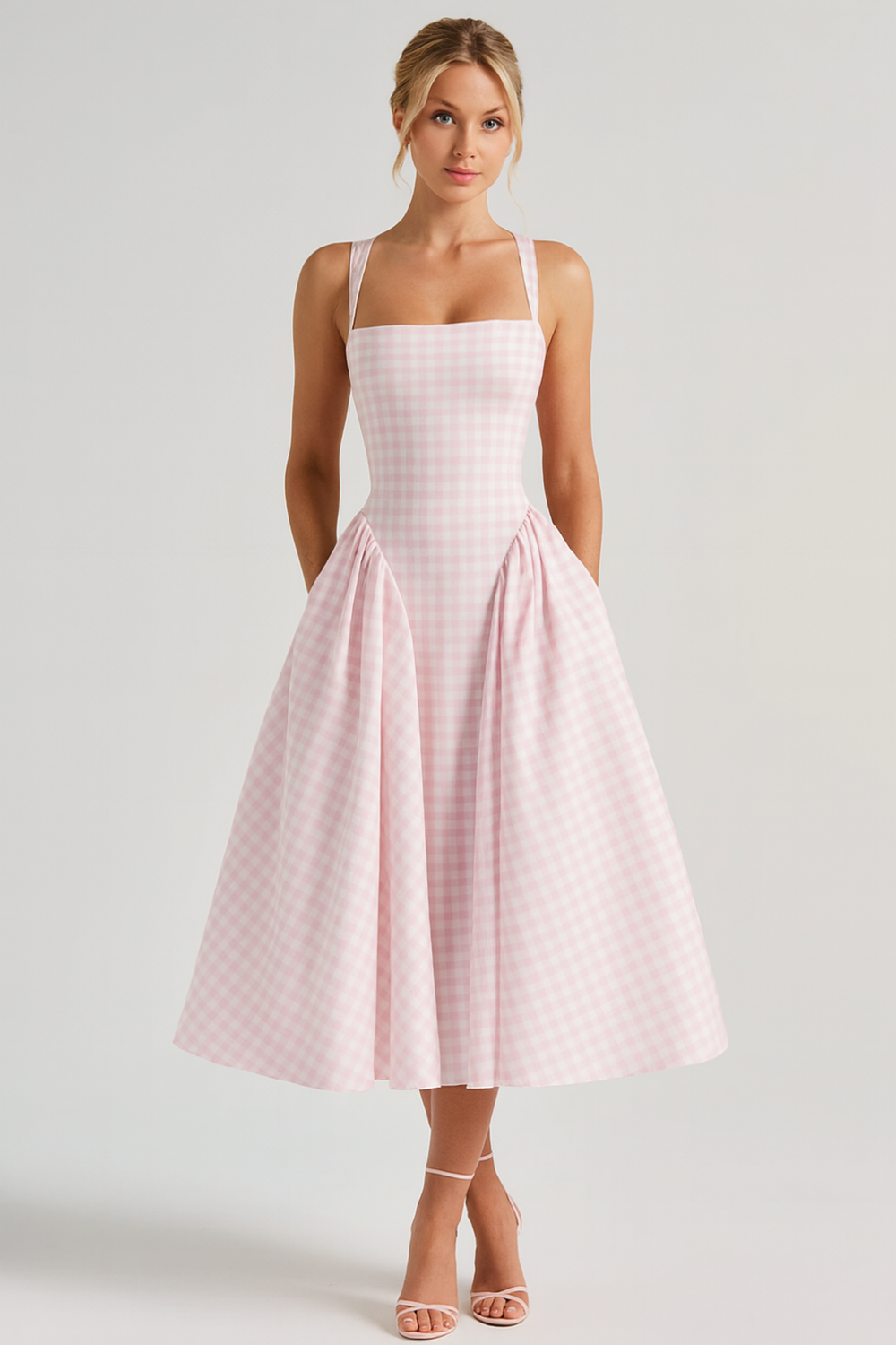 Yara Plaid Bustier Dress