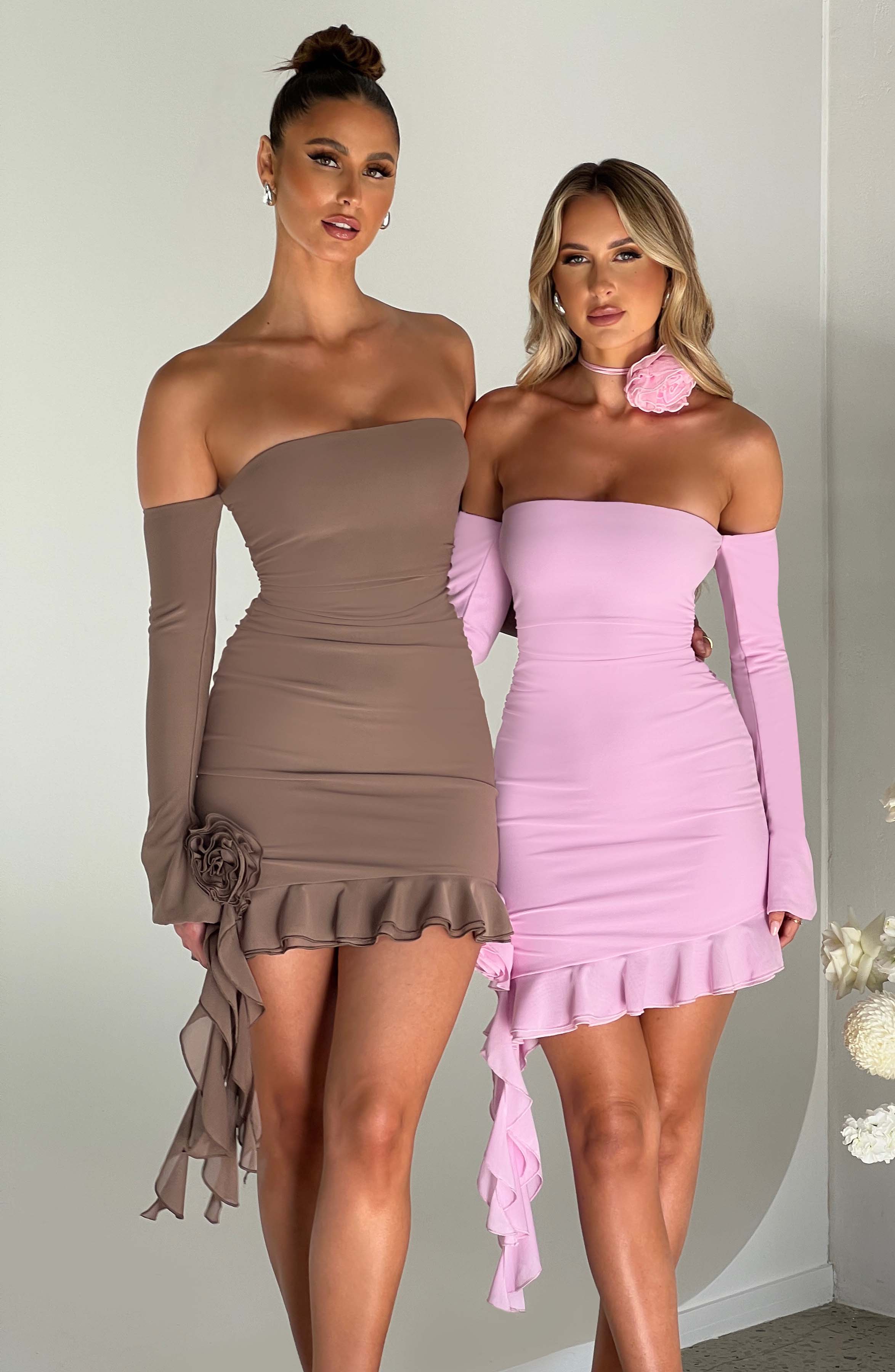 Alix Mini Dress - Chocolate - Napalia