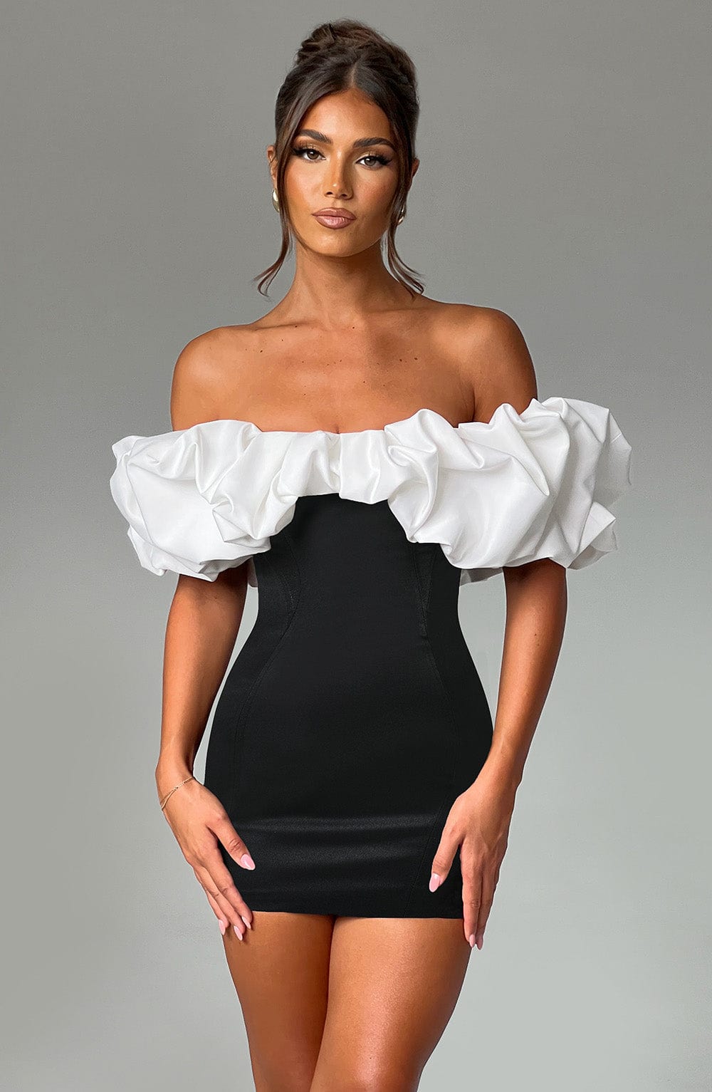 Allie Mini Dress - Black/White - Napalia