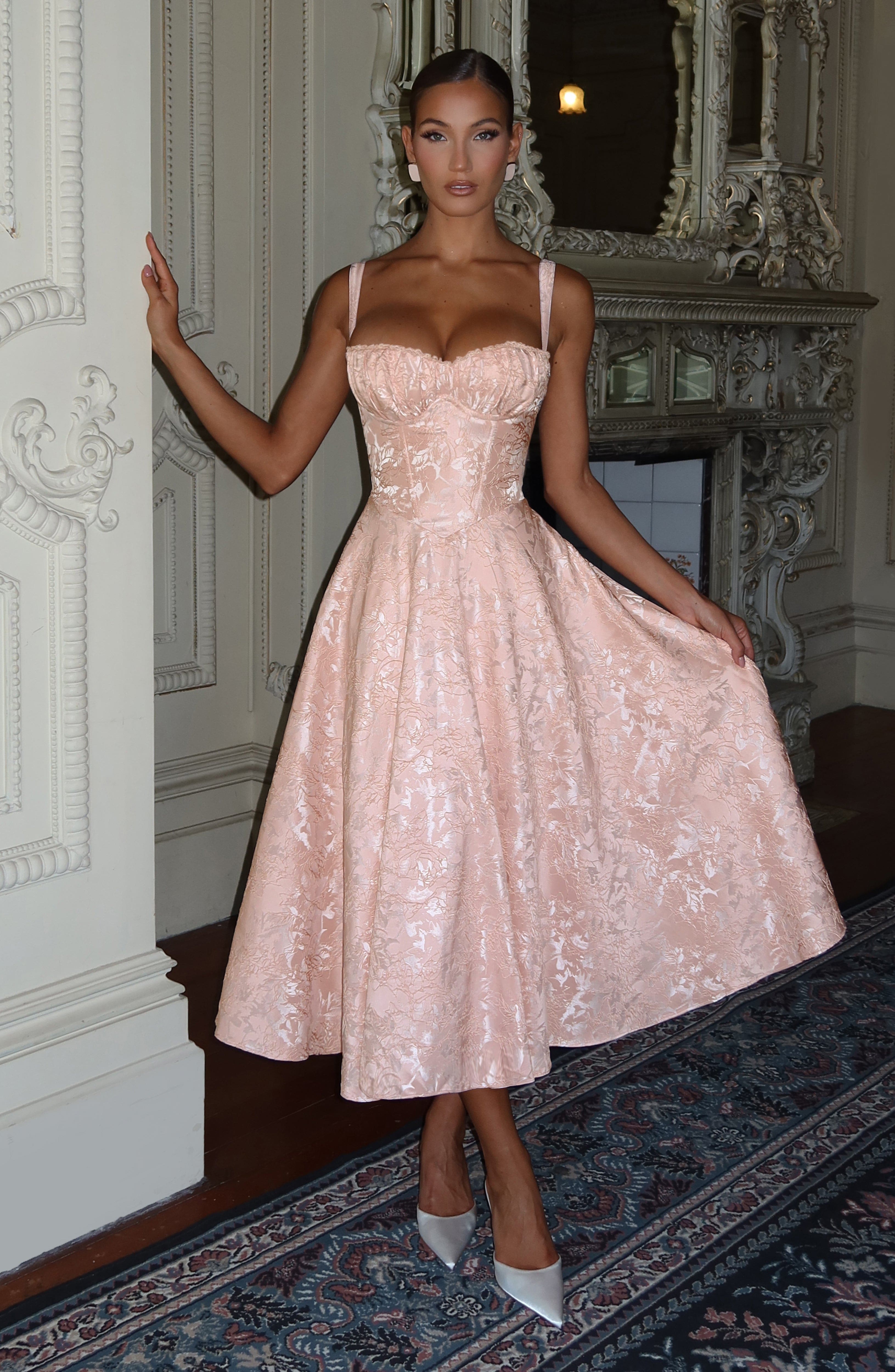 Amity Midi Dress - Soft Peach - Napalia