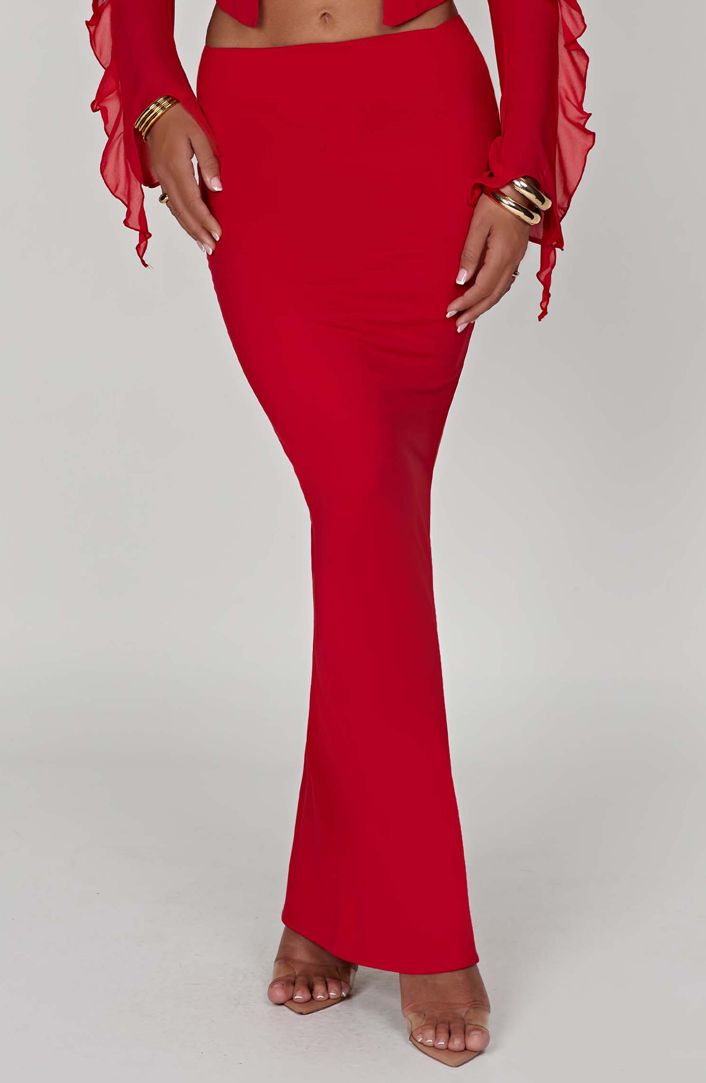 Astrid Maxi Skirt - Red - Napalia
