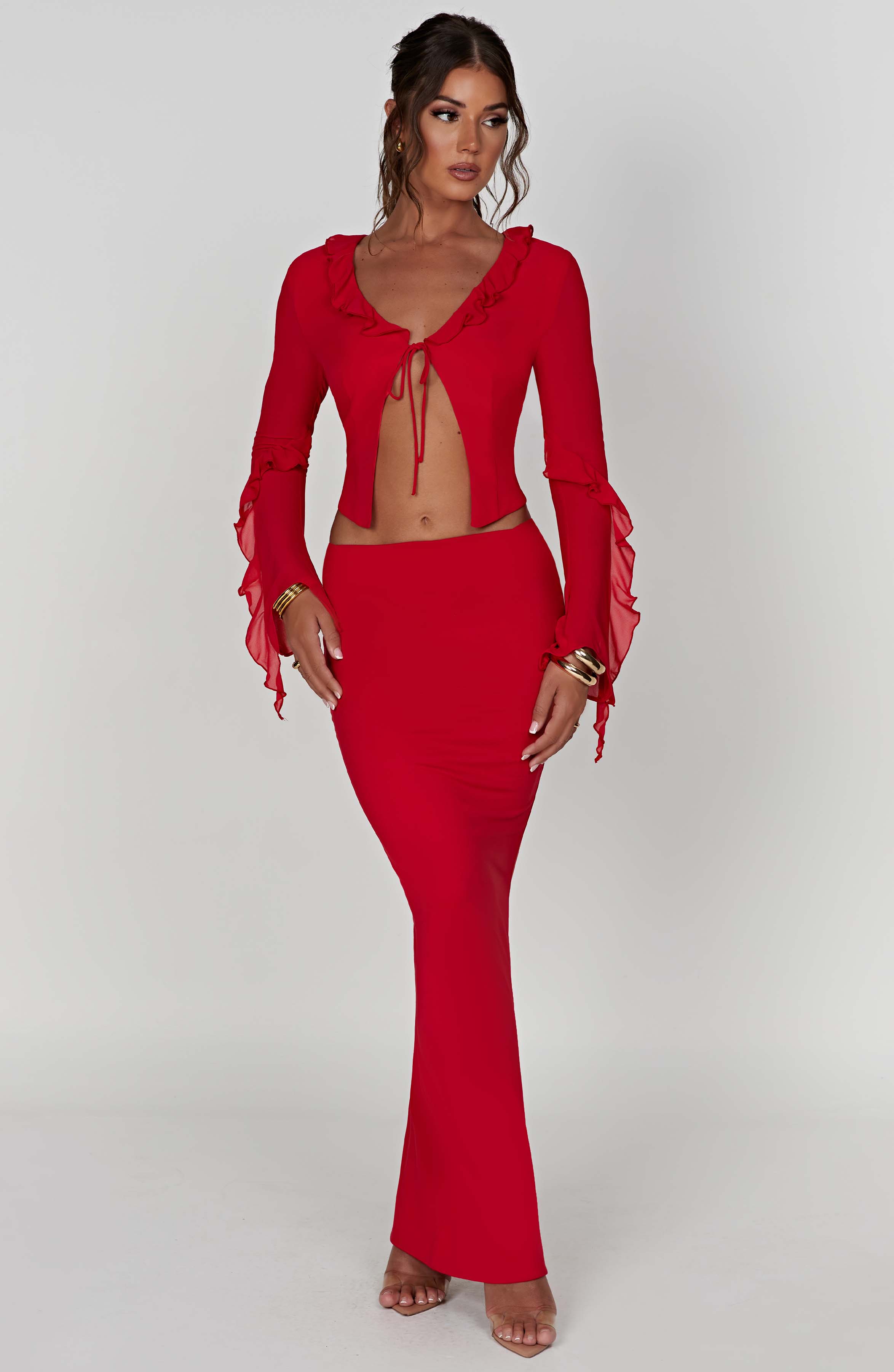 Astrid Maxi Skirt - Red - Napalia