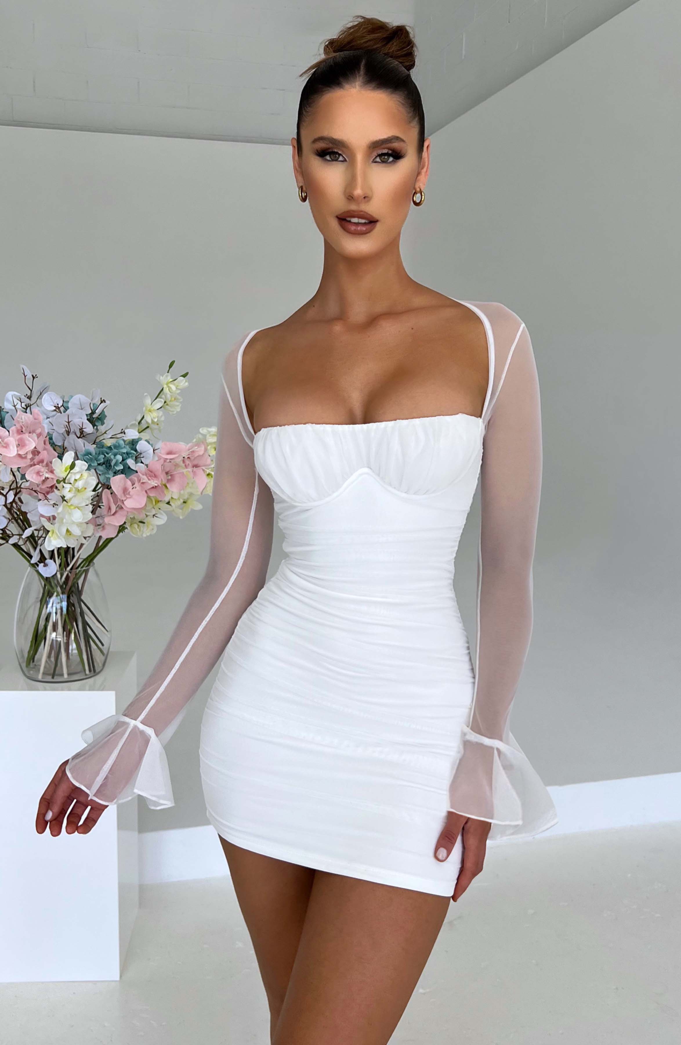 Brea Mini Dress - White - Napalia
