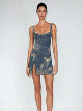 Vestido Midnight — Vestido curto azul com brilho | Lusione