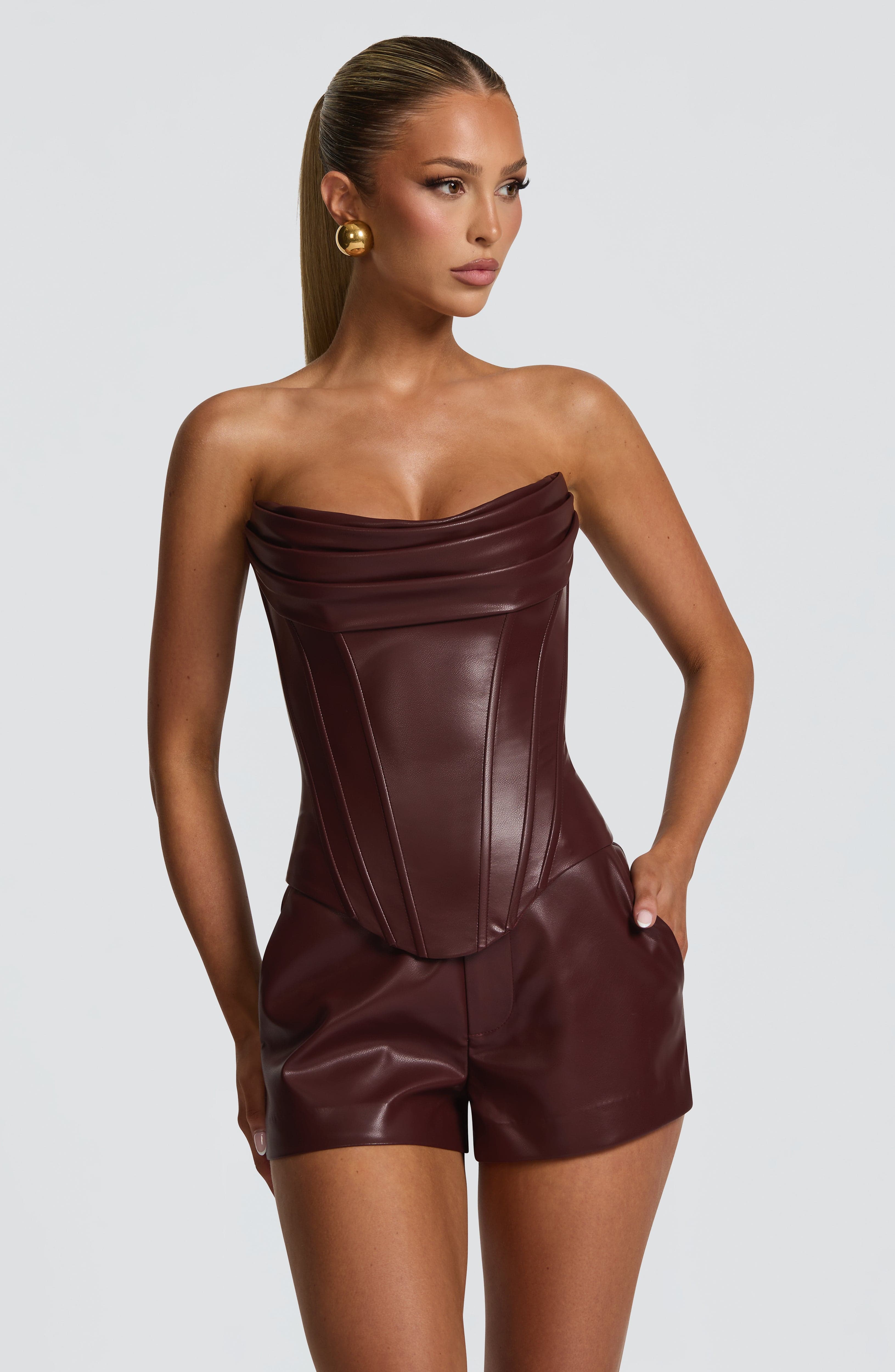 Elvina Corset - Burgundy - Napalia