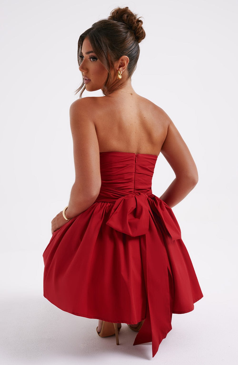Katrina Mini Dress - Red - Napalia