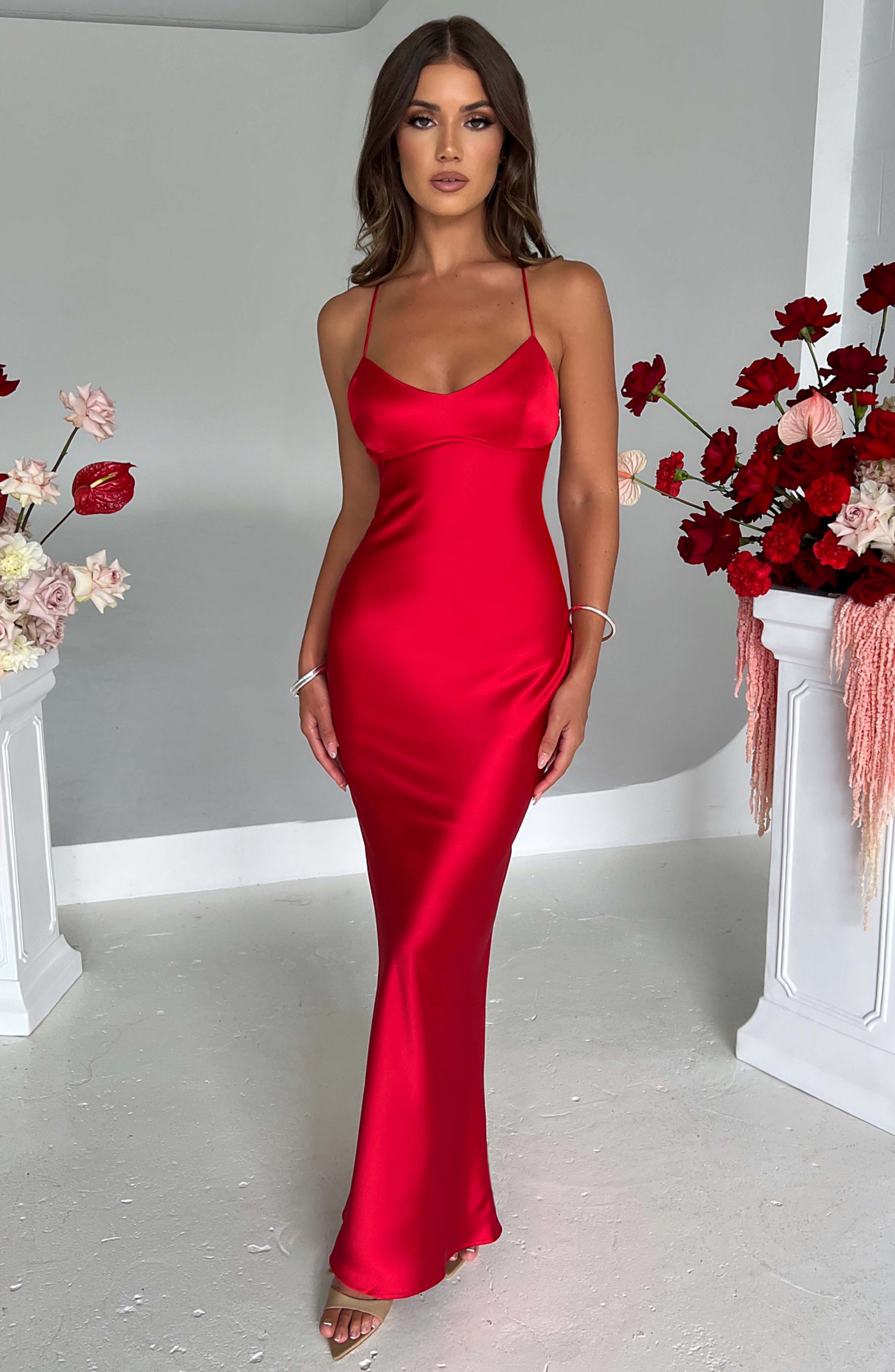 Malika Maxi Dress - Red - Napalia