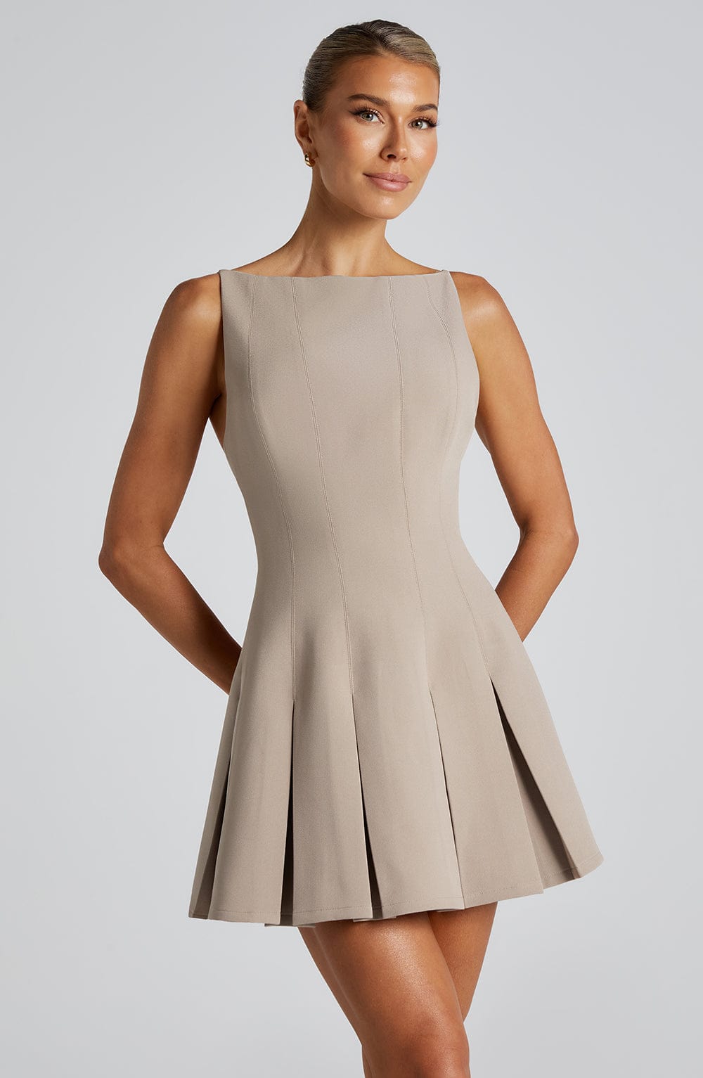 Rory Mini Dress - Taupe - Napalia