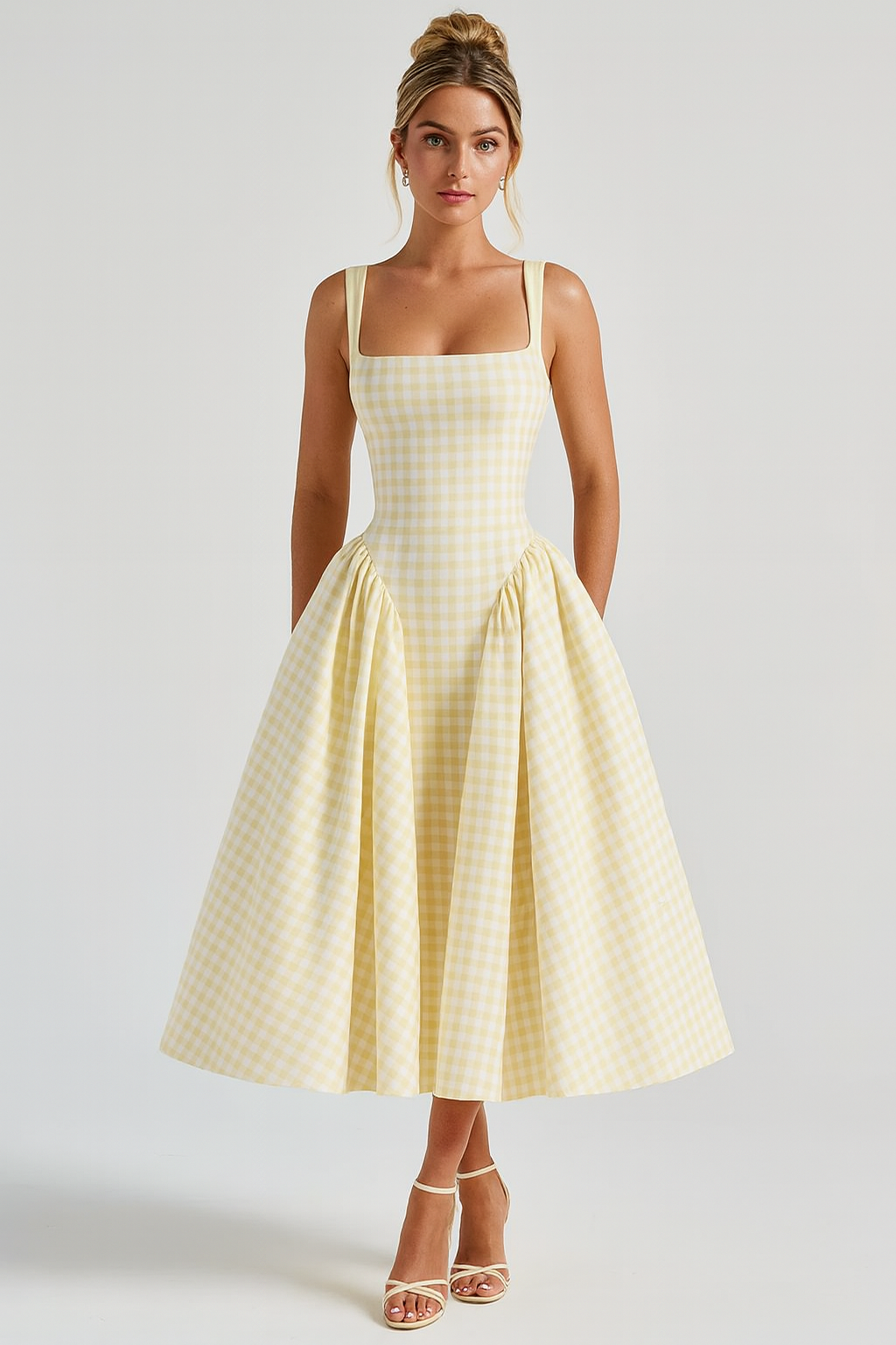Yara Plaid Bustier Dress