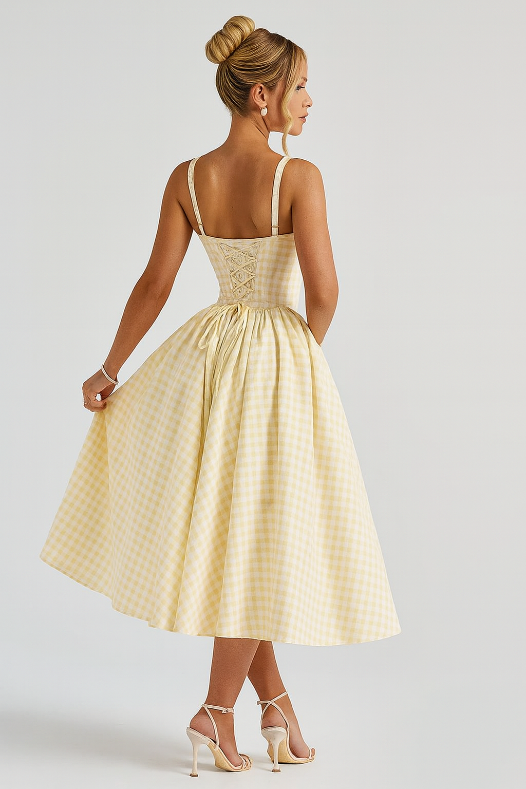 Yara Plaid Bustier Dress